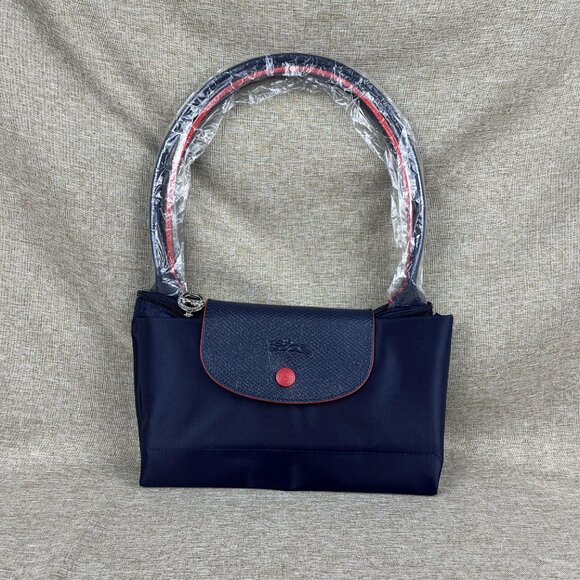 NWT Longchamp Le Pliage Original Large Shoulder Nylon Bag Tote Navy - Picture 2 of 10